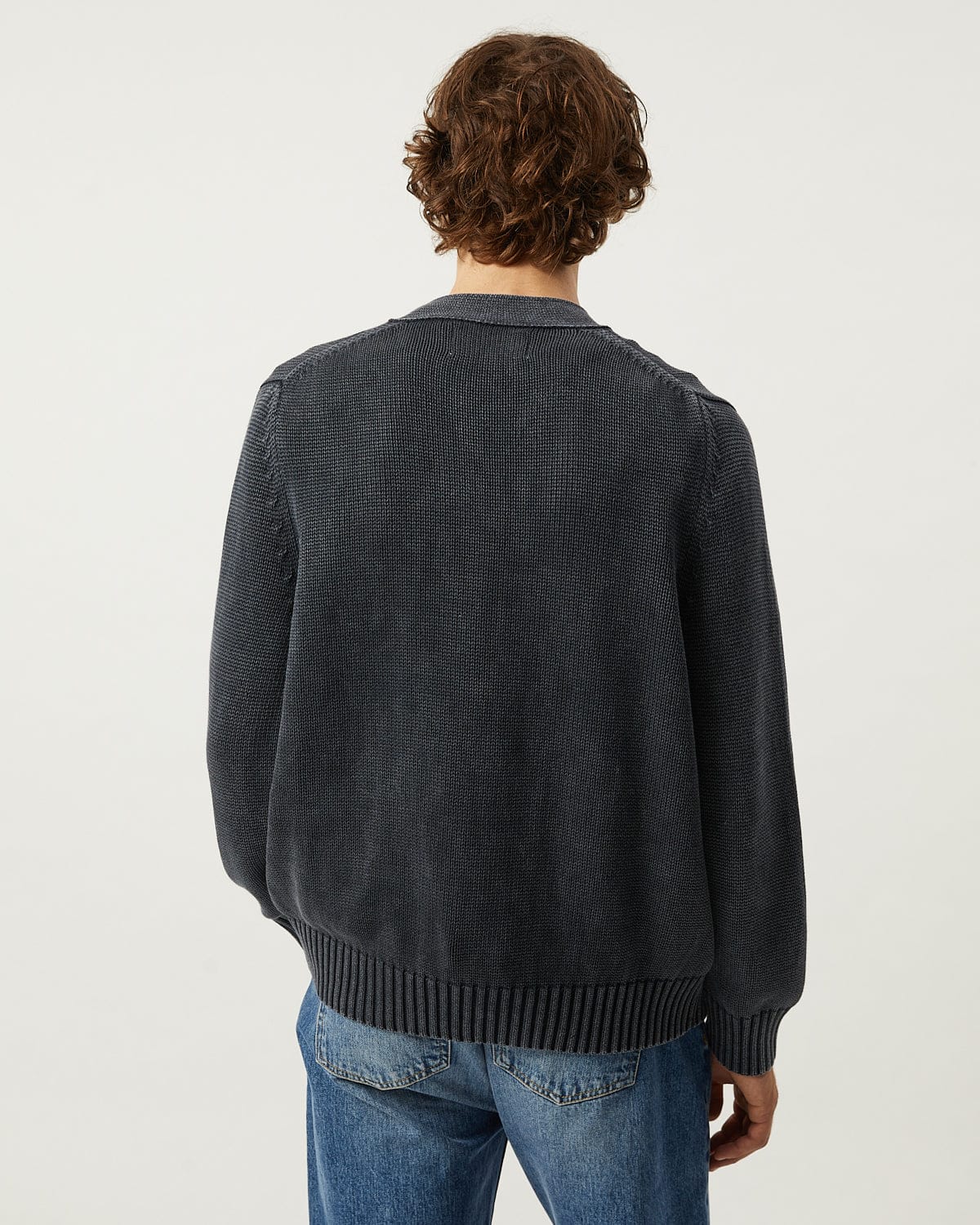 Acid Wash Cardigan - Black - Image 3