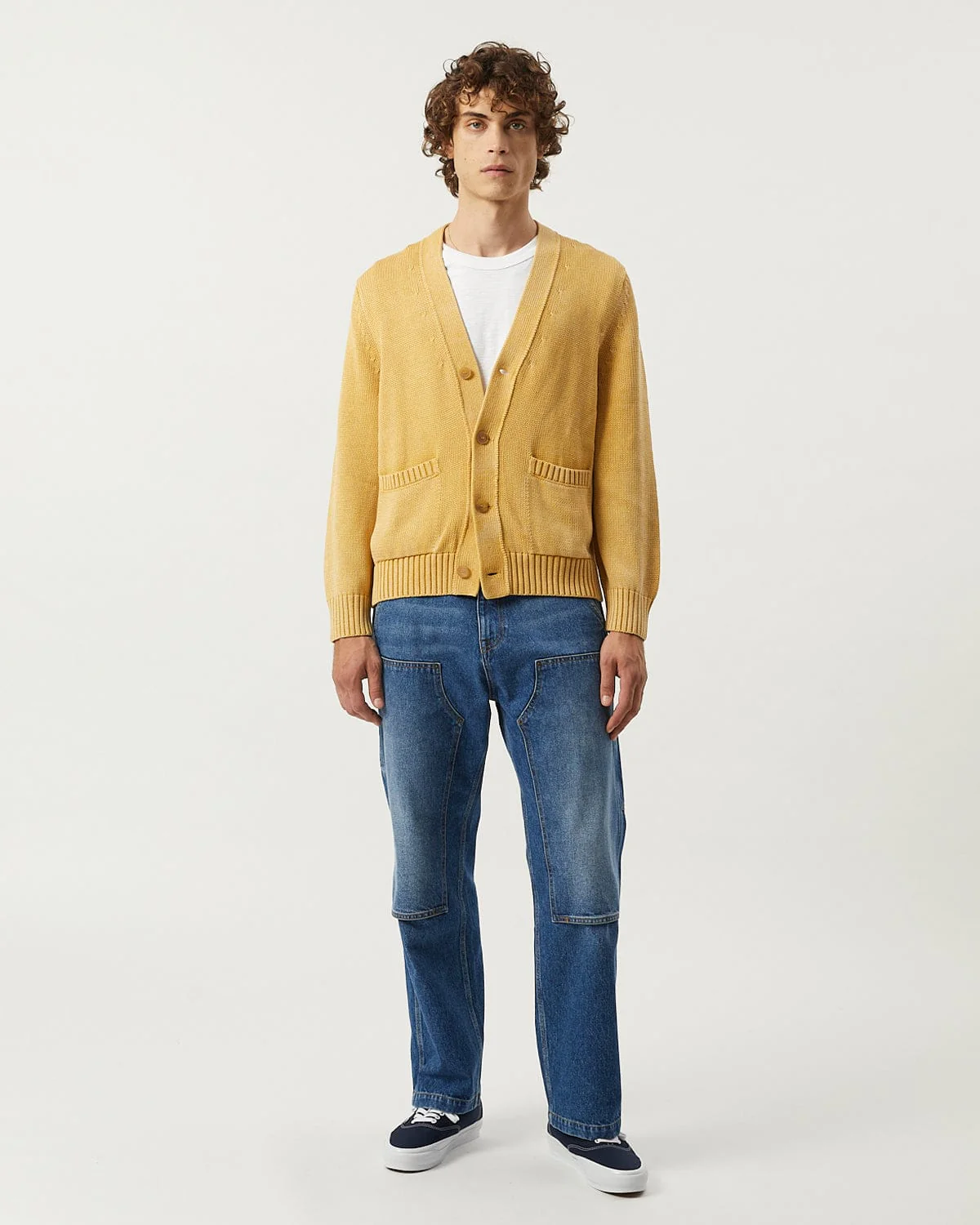 Acid Wash Cardigan - Gold - Image 3