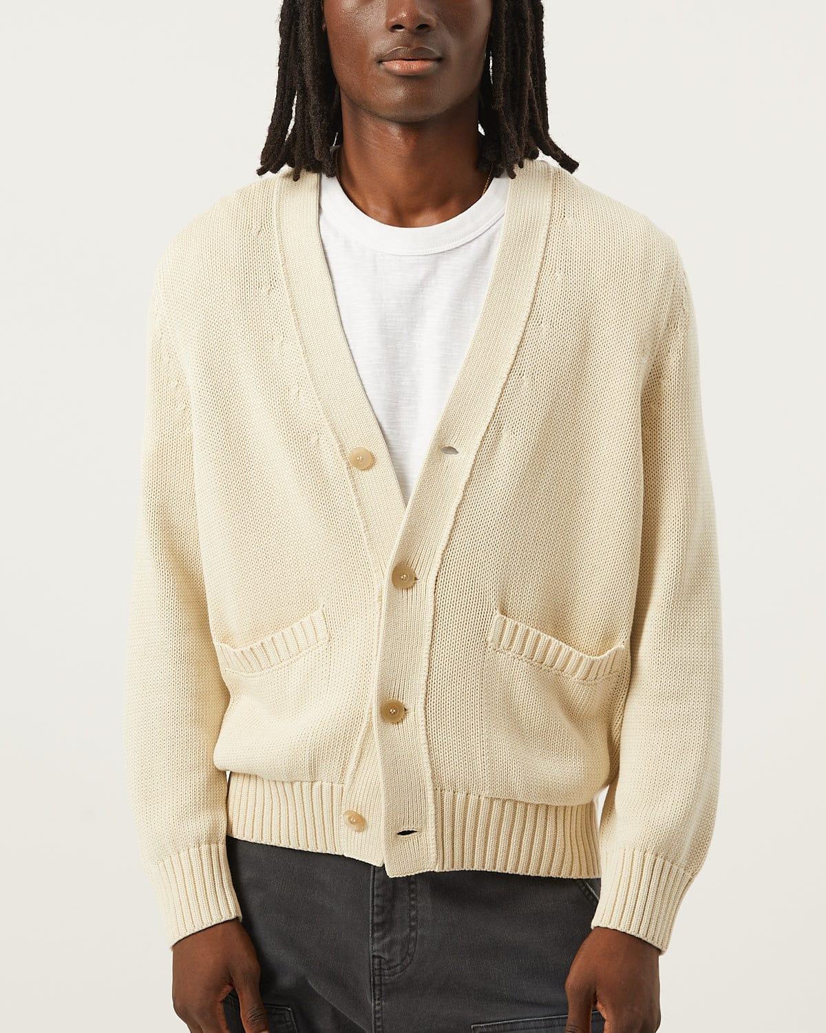 Acid Wash Cardigan - Natural - Image 2