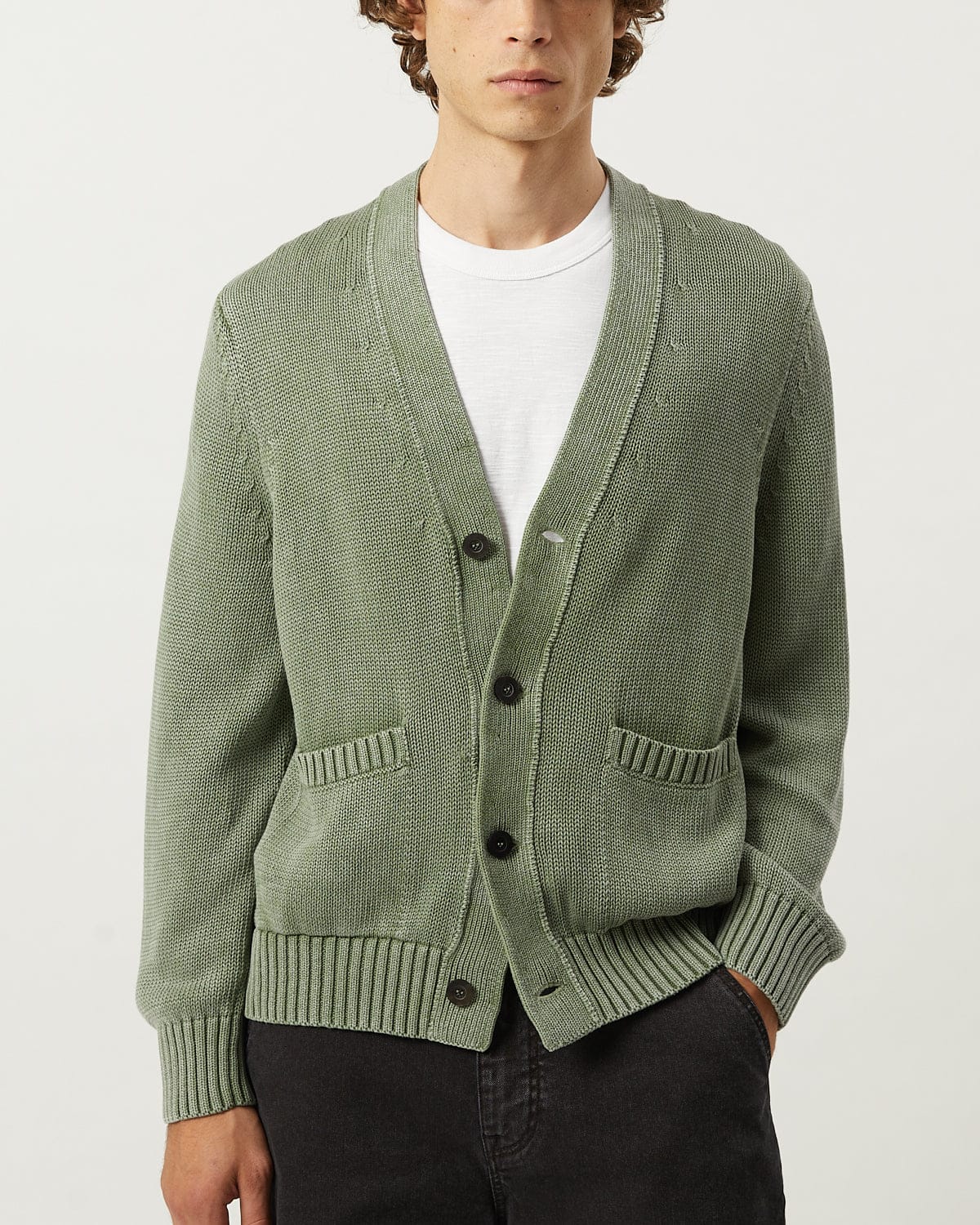 Acid Wash Cardigan - Seafoam - Image 2