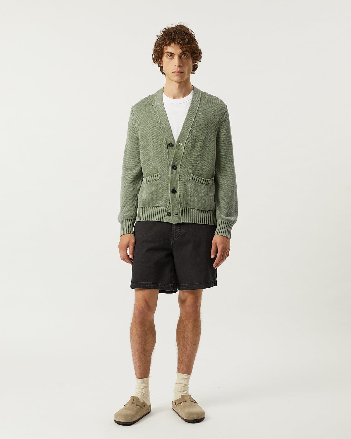 Acid Wash Cardigan - Seafoam - Image 4