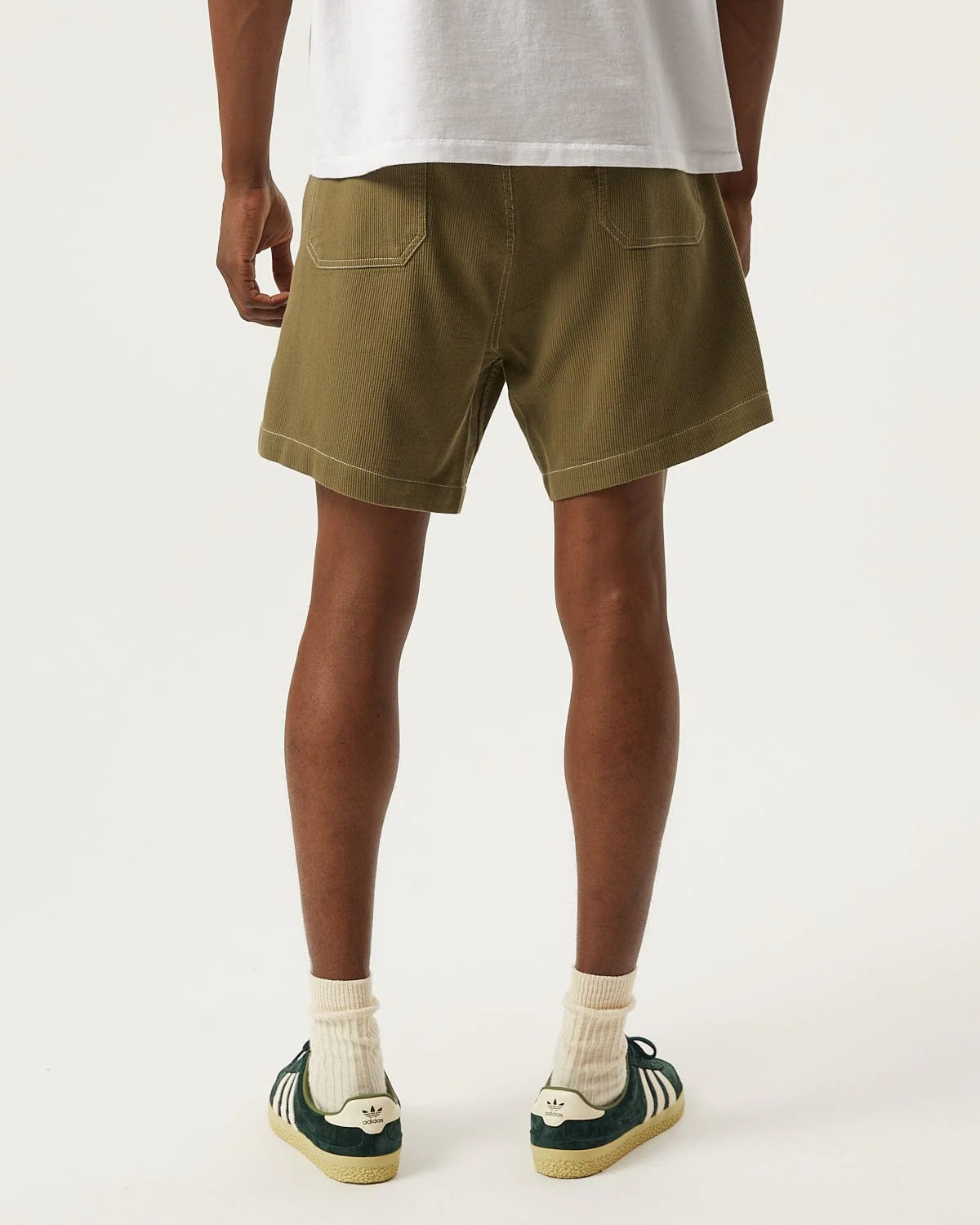 Bedford Cord Camp Pocket Shorts - Olive - Image 4