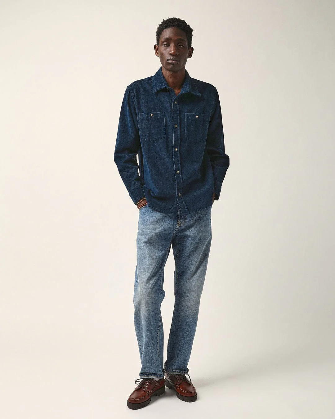 Corduroy LS - Navy - Image 2