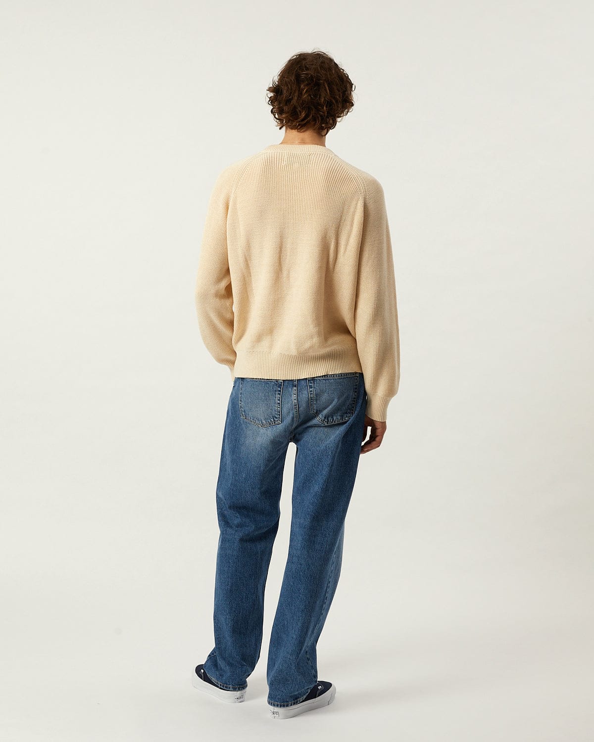 Ribbed Cotton Crewneck - Natural - Image 3