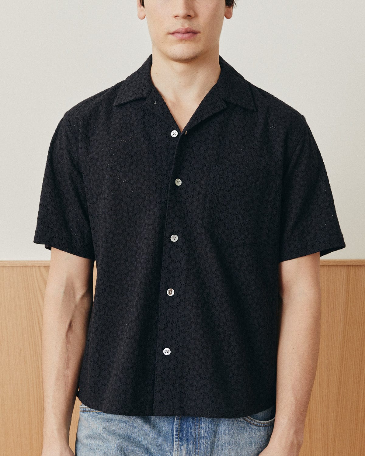 Floral Eyelet SS - Black - Image 2
