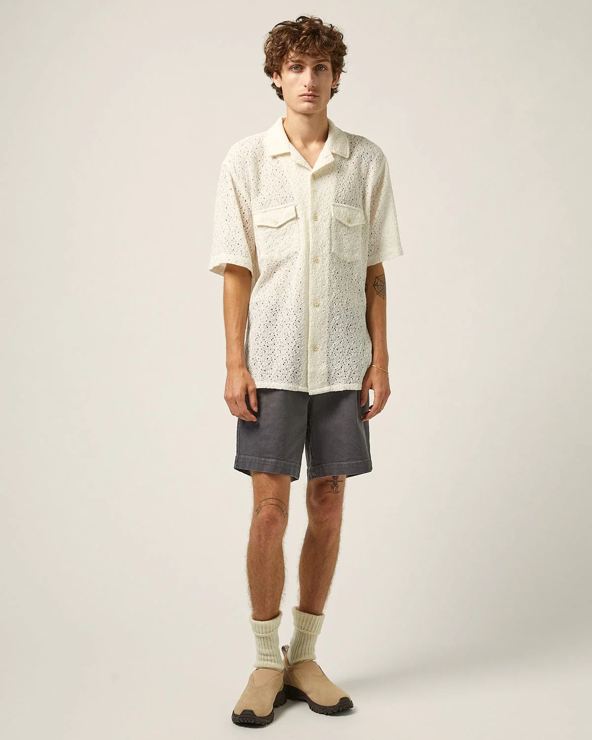 Floral Lace SS Camp - Natural - Image 3
