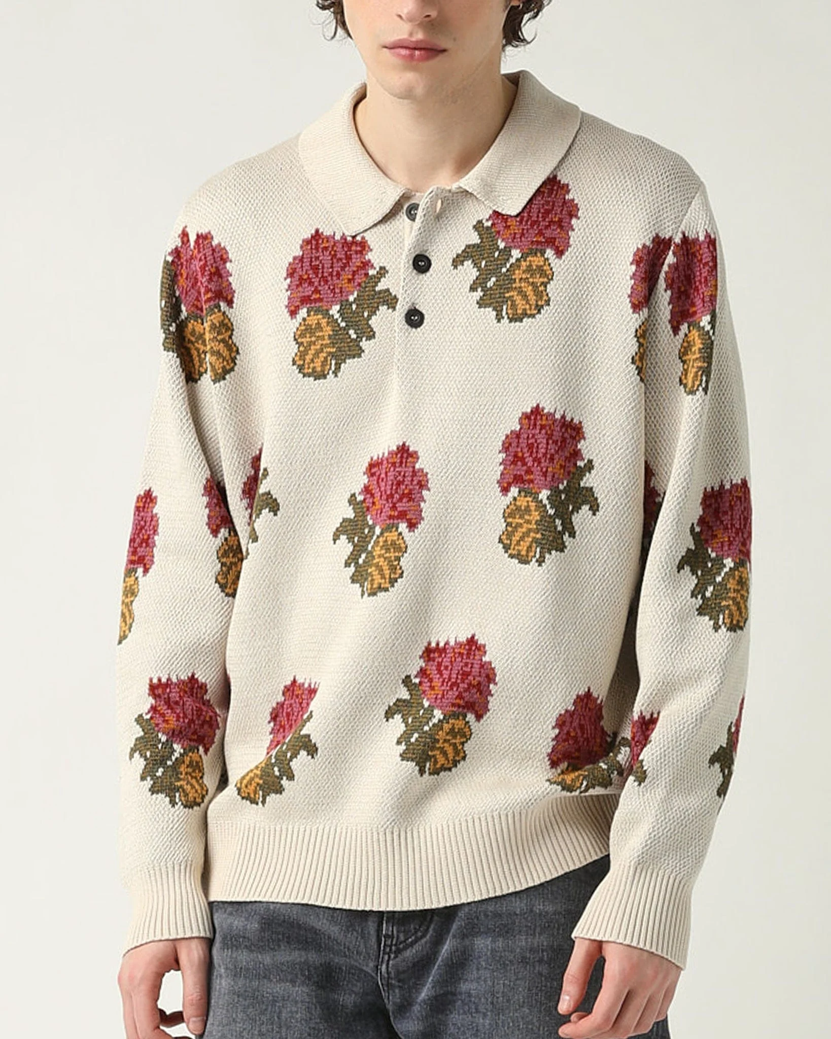 Floral Jacquard Polo - Image 2