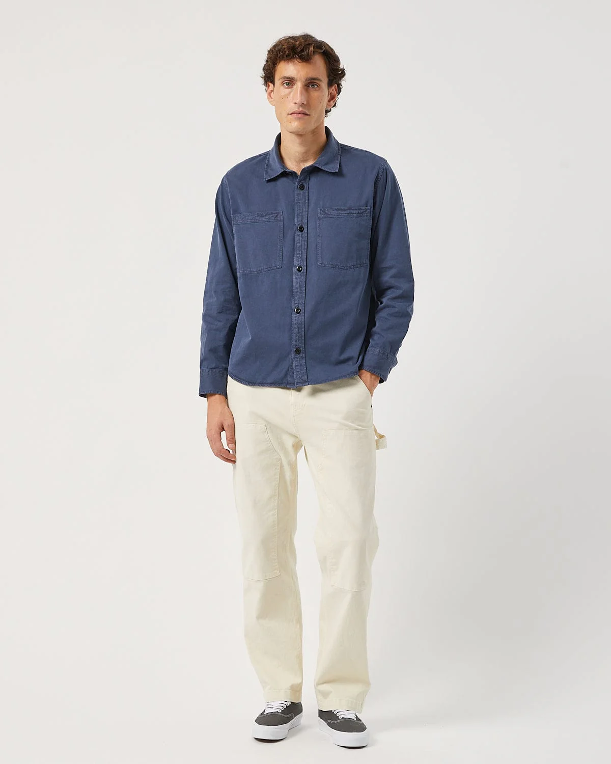 Garment Dye Twill LS - Navy - Image 3