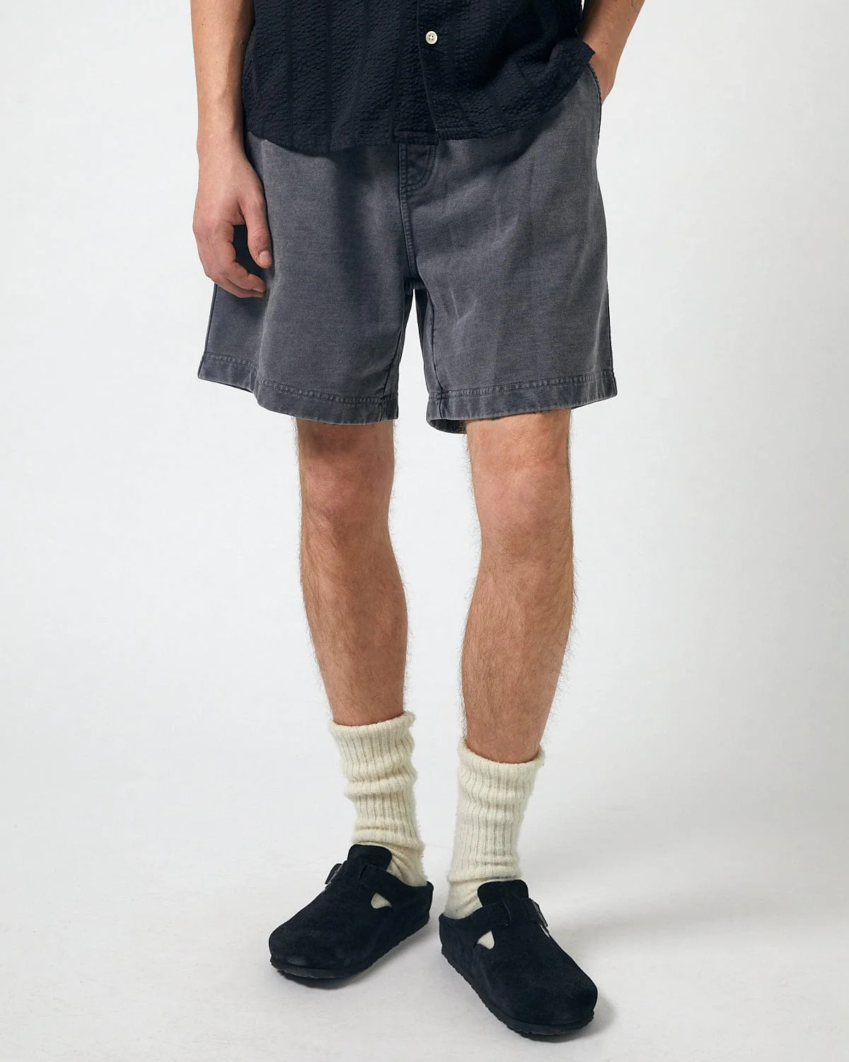 Garment Dyed Shorts - Black - Image 4