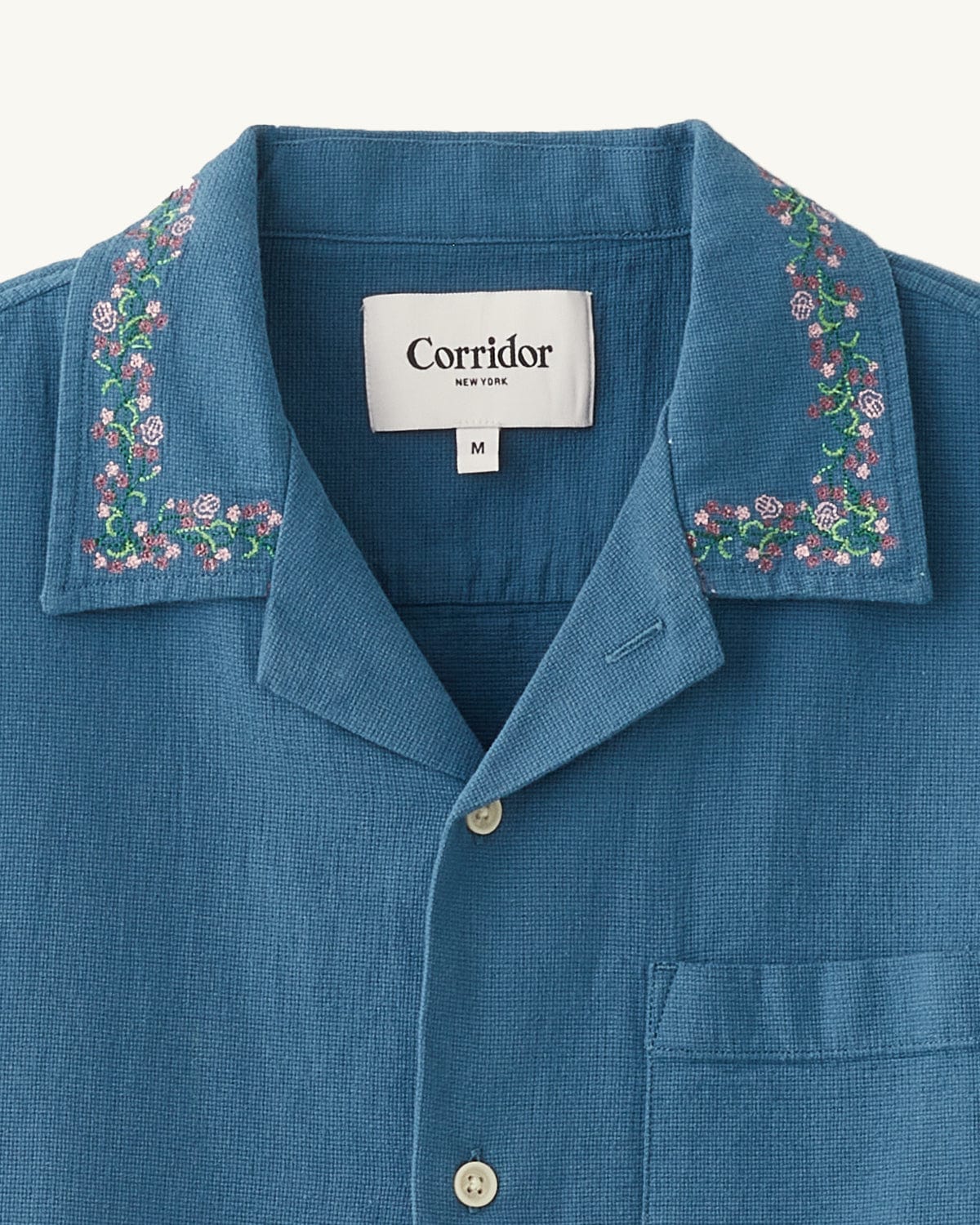 Hopsack Embroidered SS Camp - Blue - Image 2