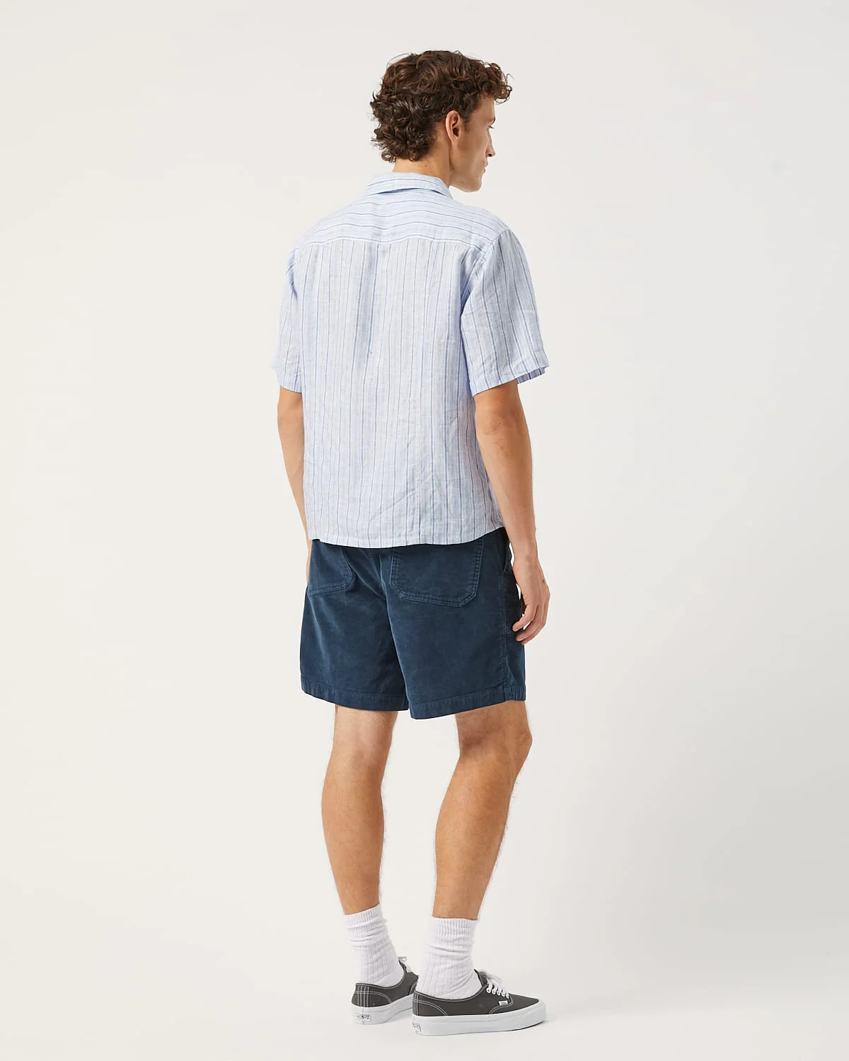 Linen Broadstripe SS - Blue - Image 4