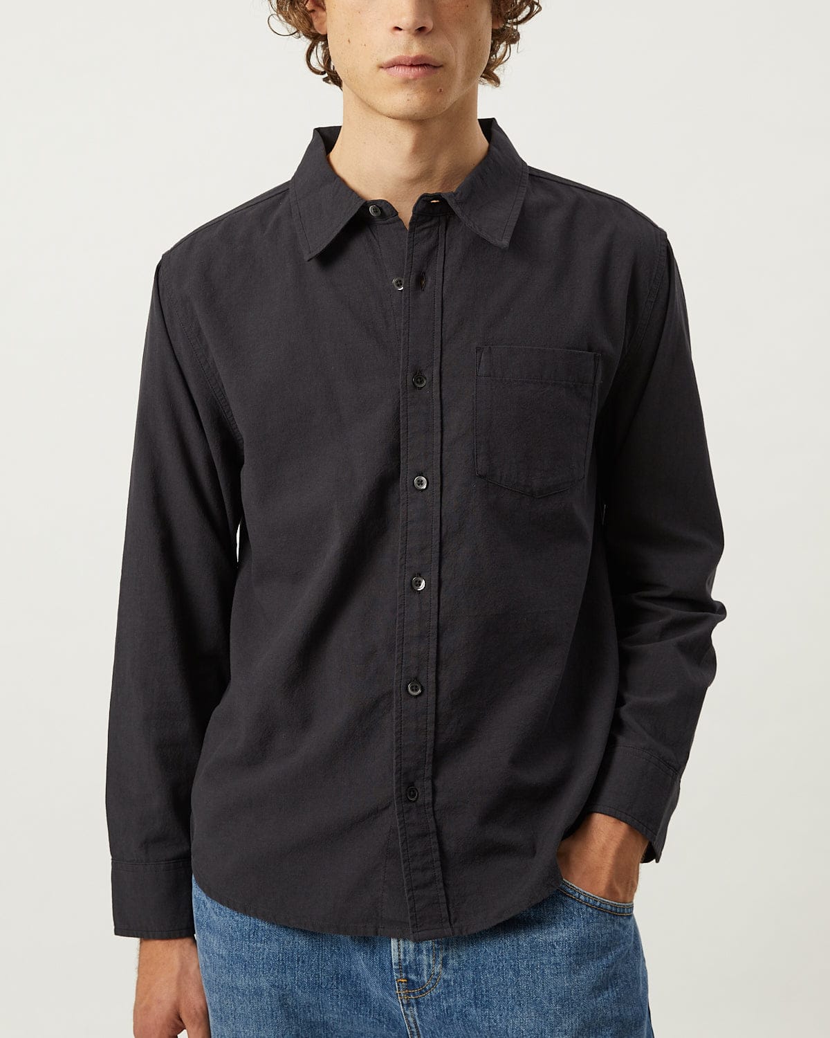 Linen Cotton LS - Black - Image 3