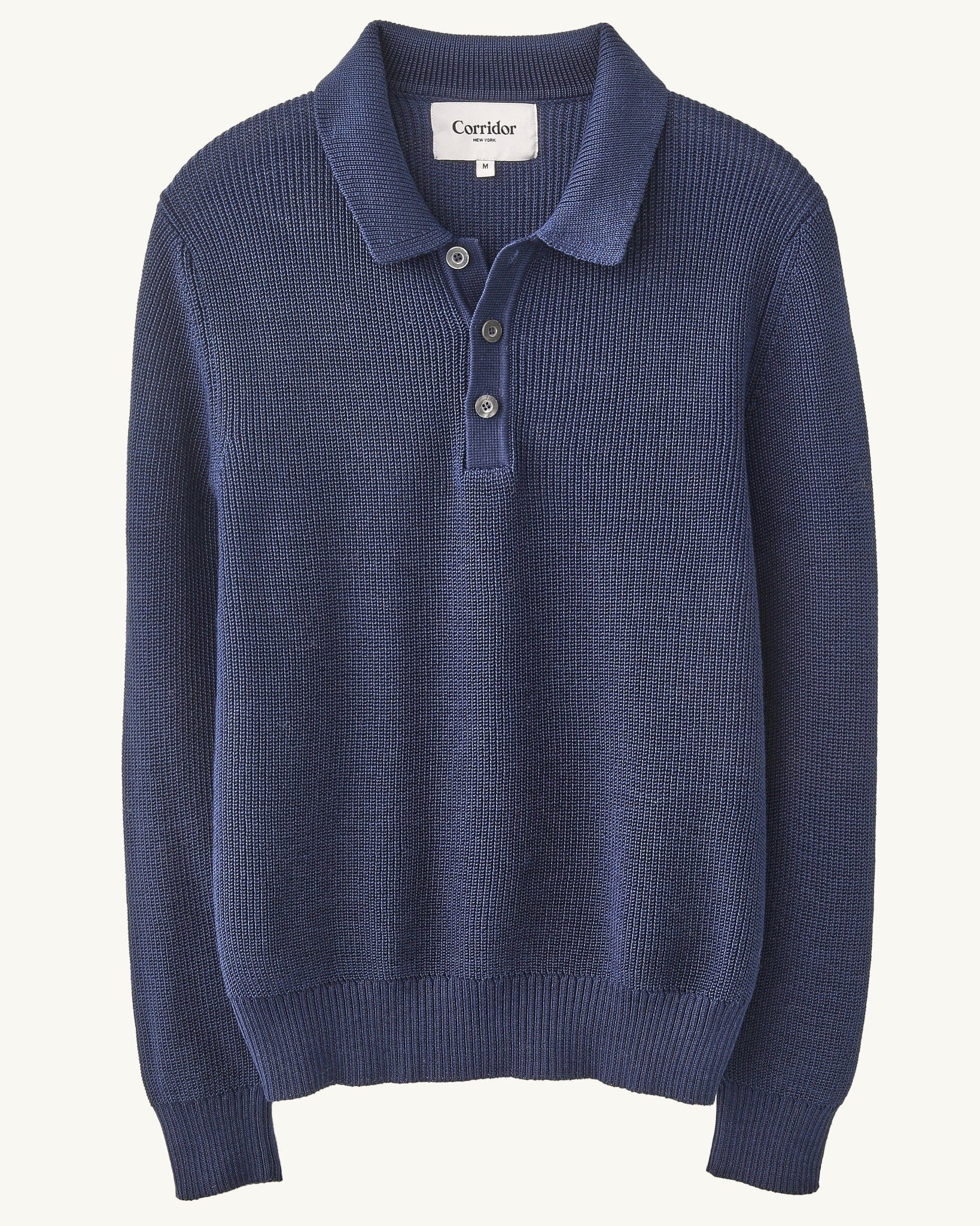 LS Slouchy Polo - Navy - Image 3