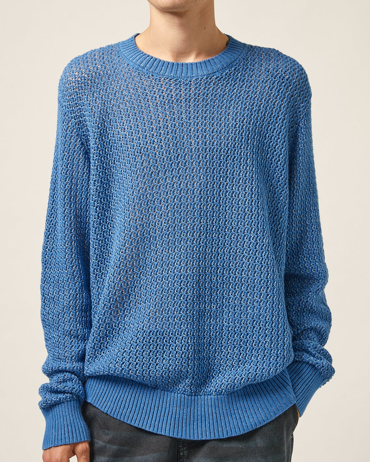 Marled Crewneck - Blue - Image 3