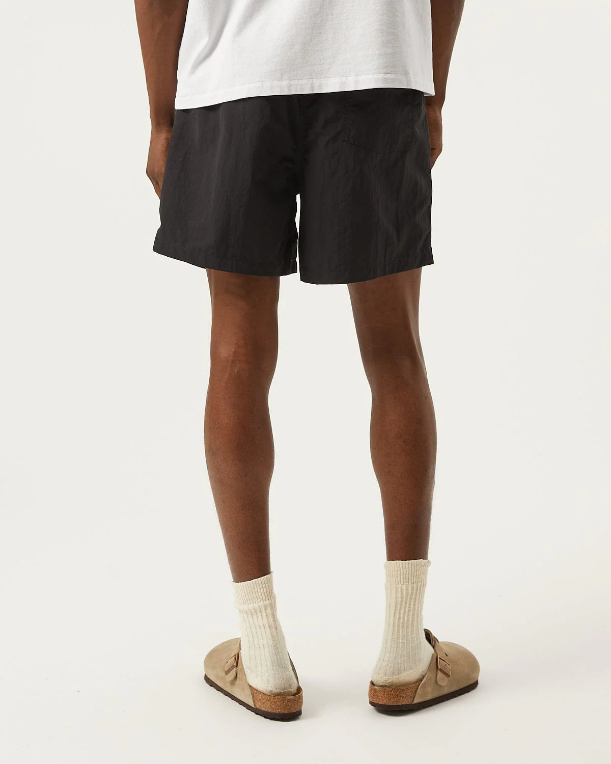 Nylon Drawstring Shorts - Black - Image 4