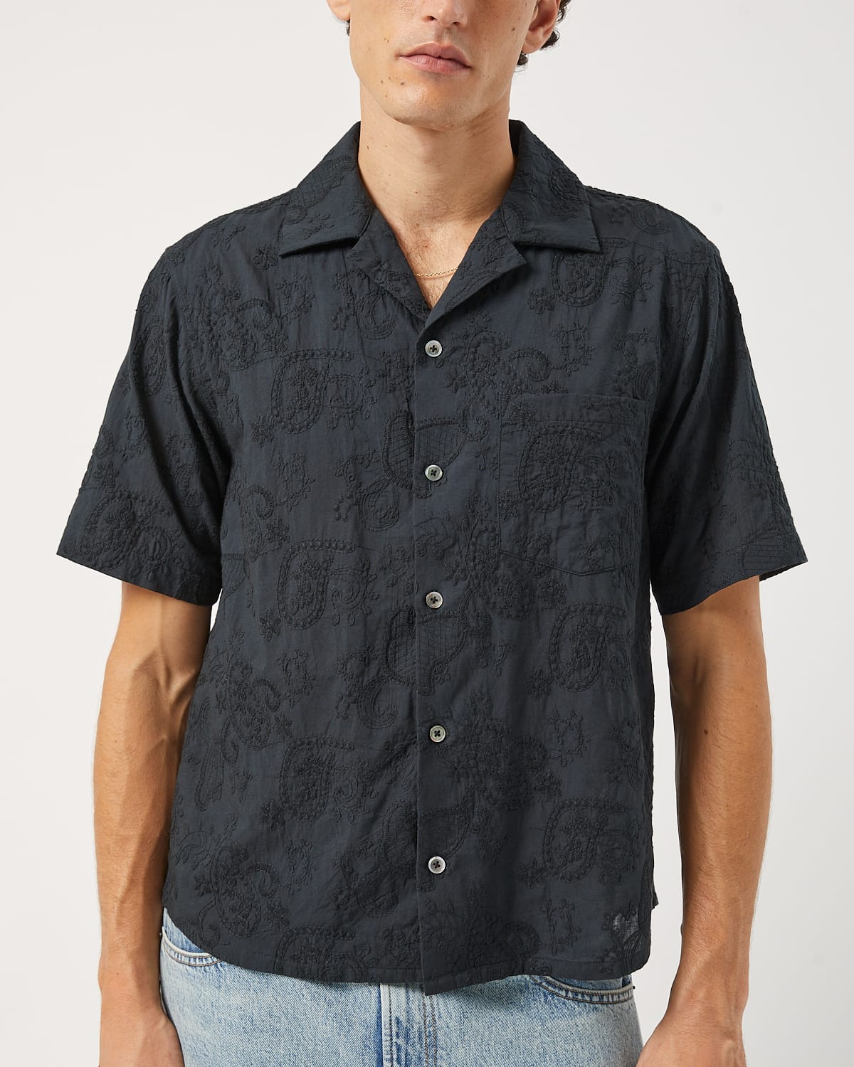 Paisley Embroidery SS - Black - Image 3