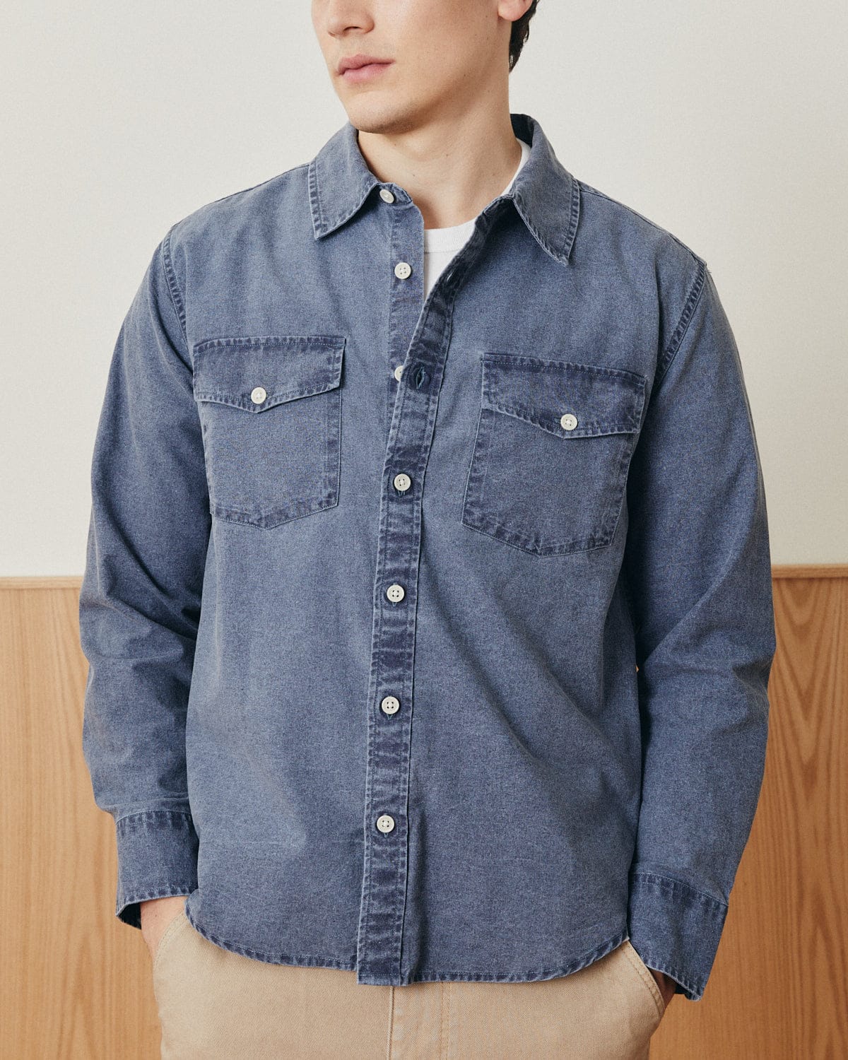 Pigment Dye Canvas LS - Navy - Image 2