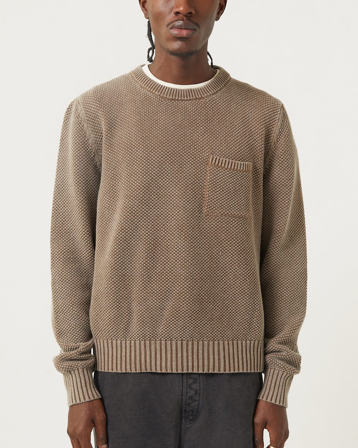 Pocket Crewneck - Brown - Image 3