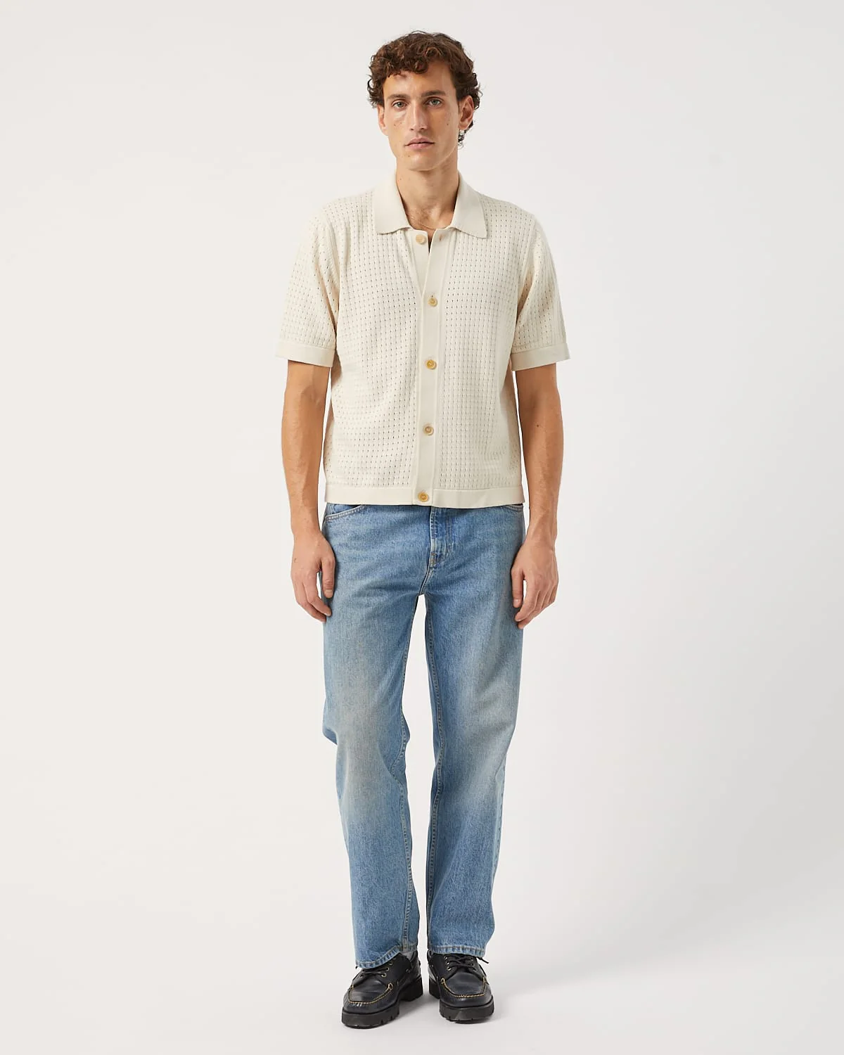 Pointelle Knit Shirt - Natural - Image 2