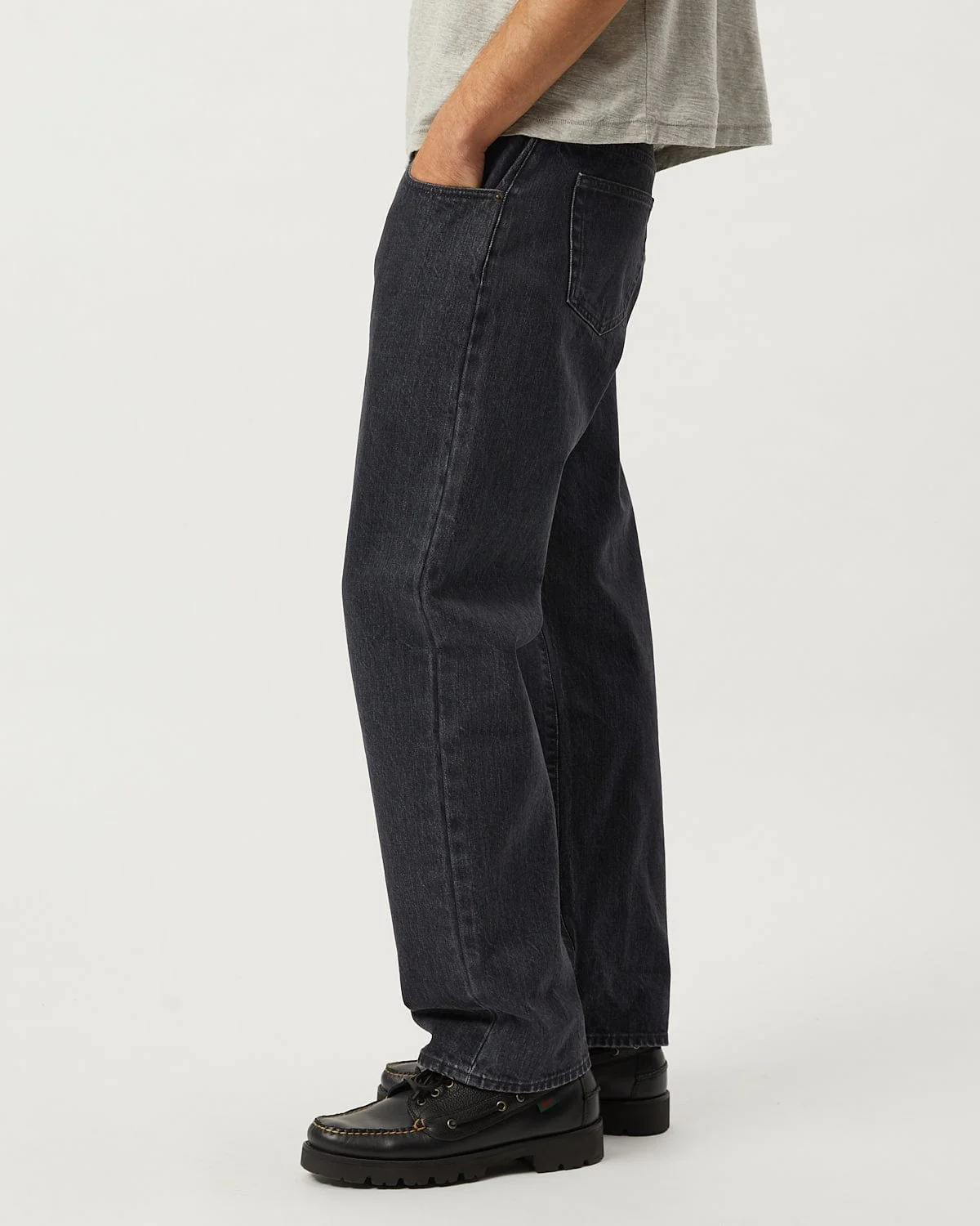 Selvedge 5 Pocket Jean - Washed Black - Image 4