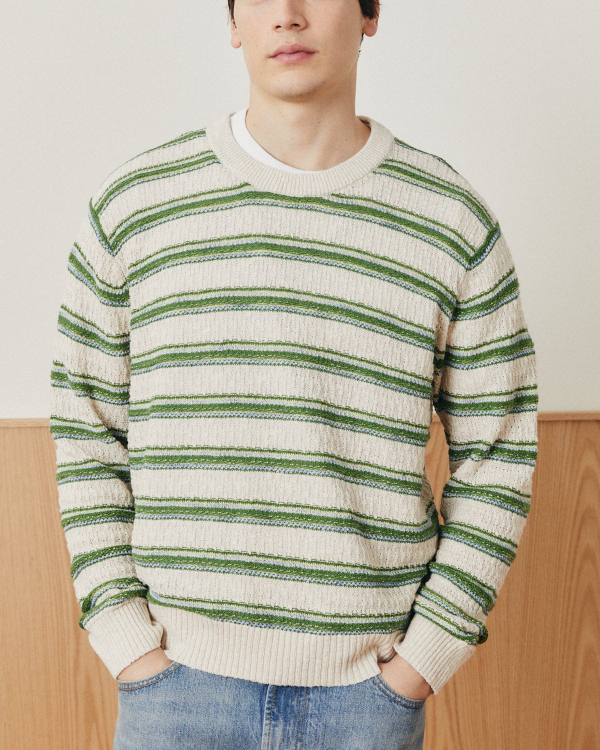Stripe Linen Silk Crewneck - Image 3