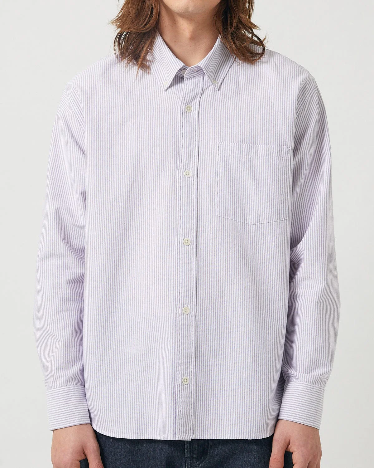 Stripe Oxford LS - Purple - Image 3