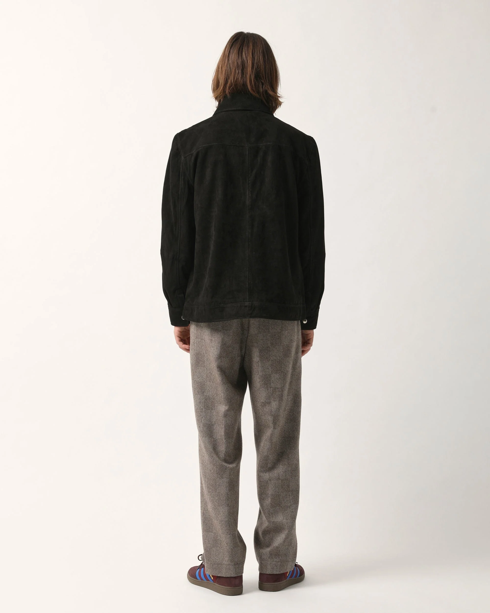 Suede Zip Jacket - Black - Image 4