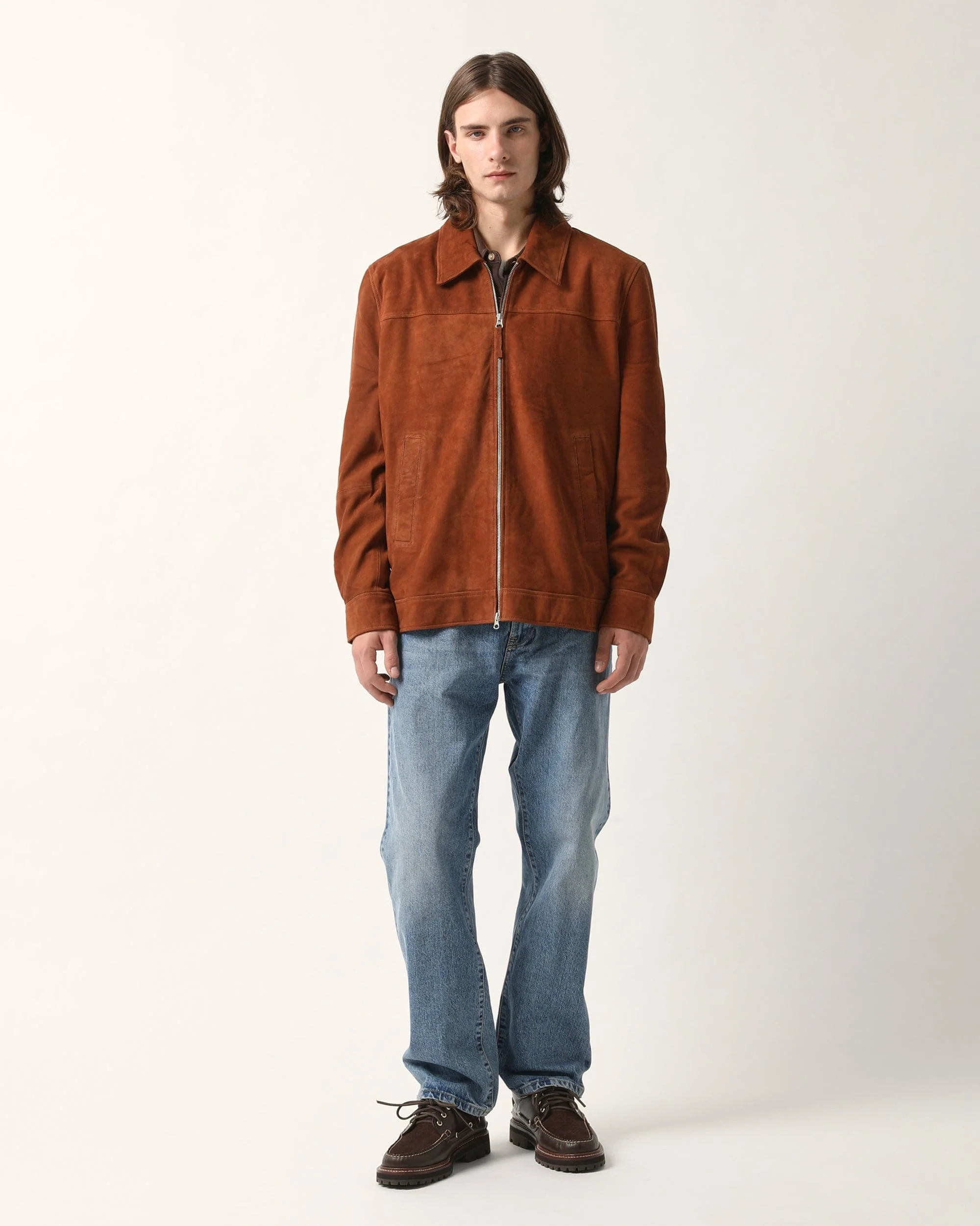 Suede Zip Jacket - Tobacco - Image 2