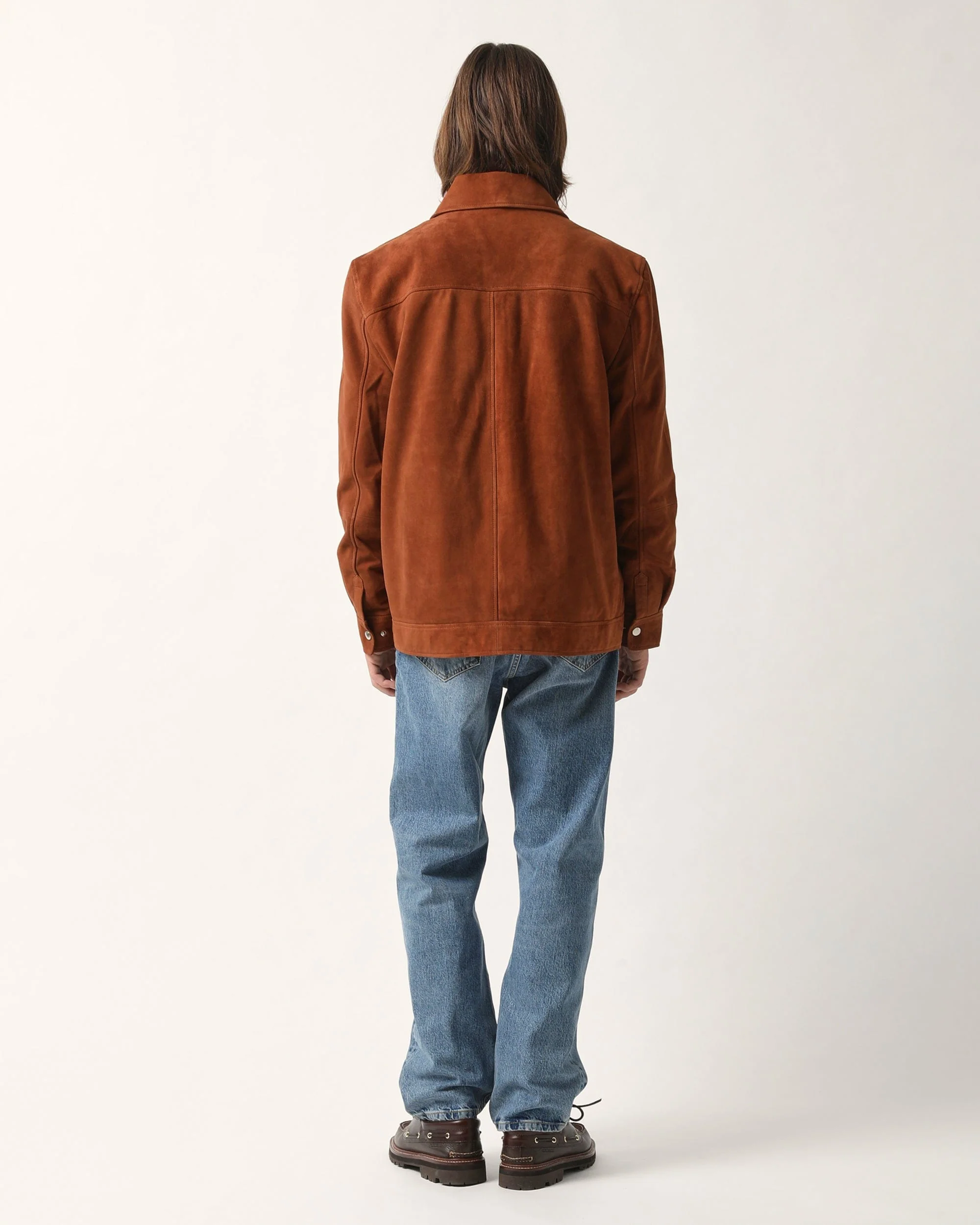 Suede Zip Jacket - Tobacco - Image 4