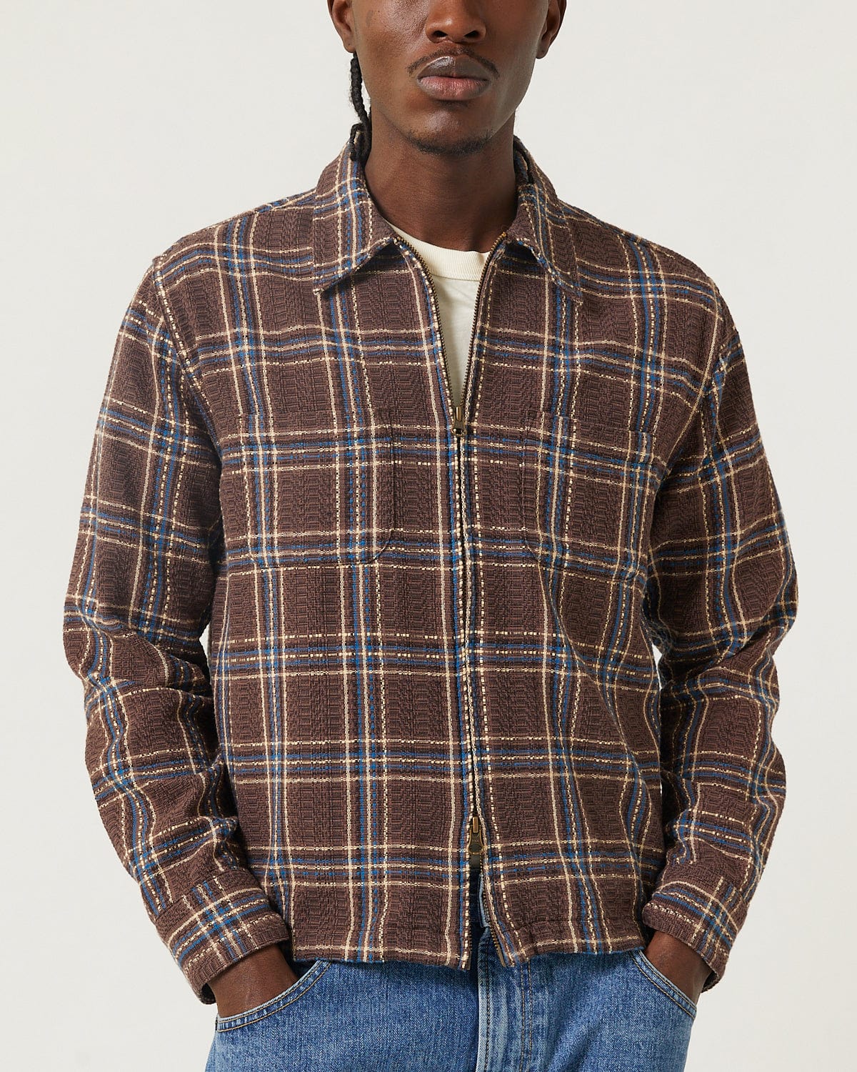 Venice Plaid Zip Shirt - Image 3