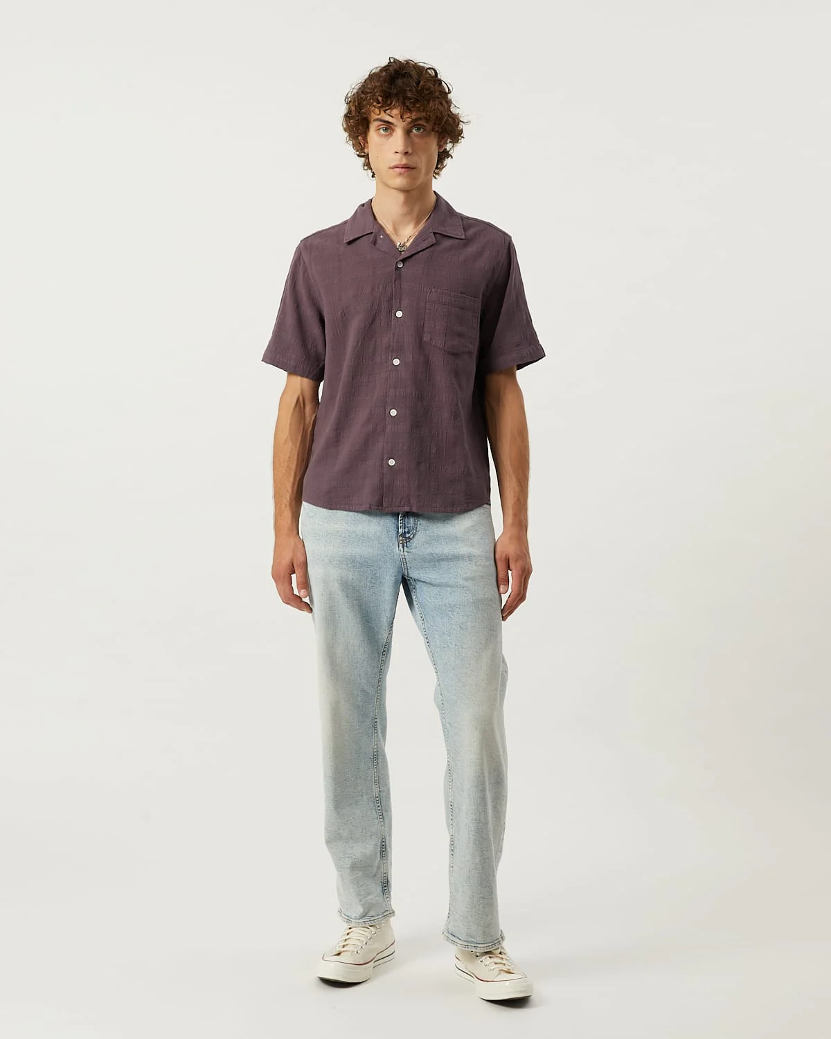 Washed Dobby SS - Purple - Image 2