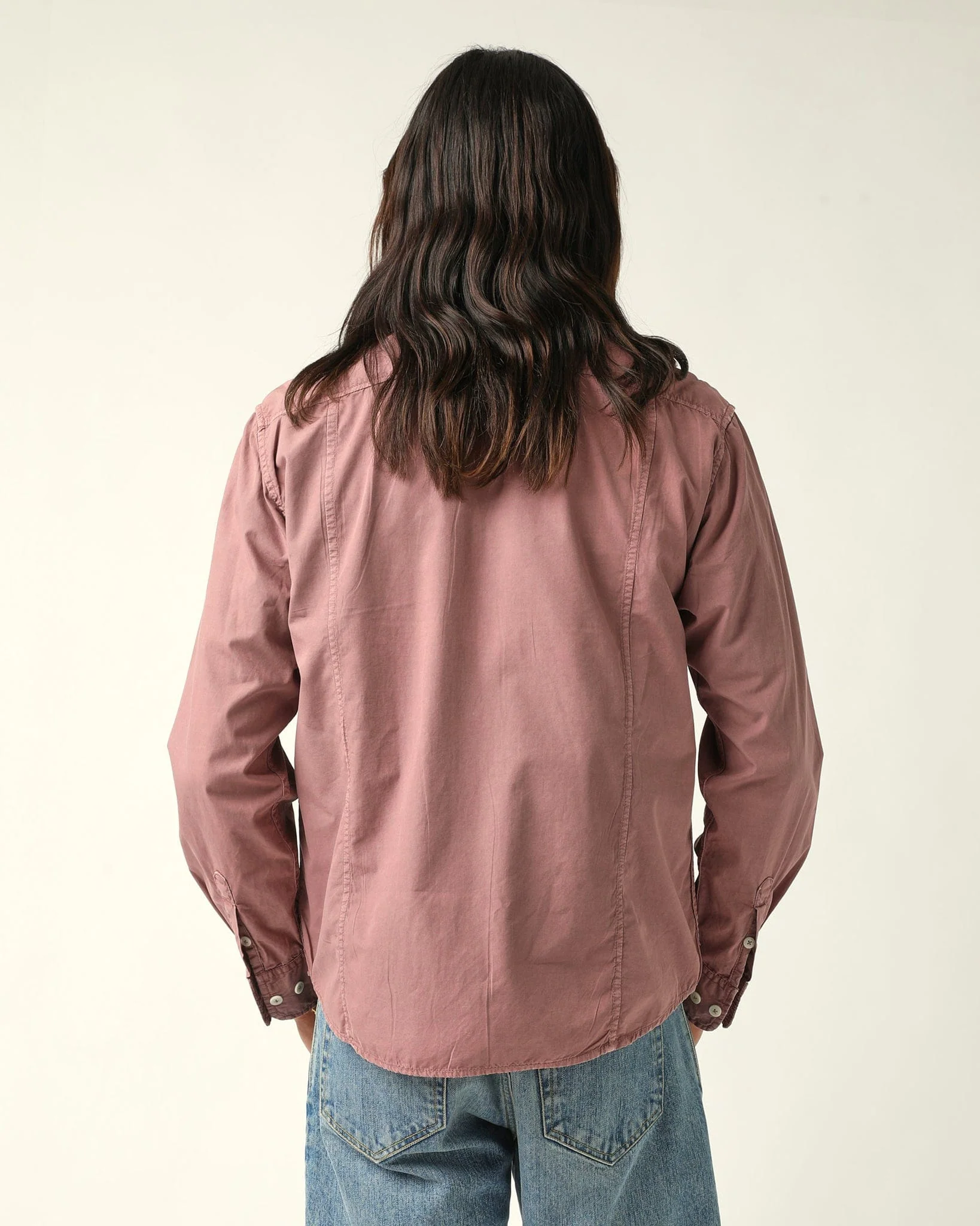 Washed Poplin LS - Purple - Image 5