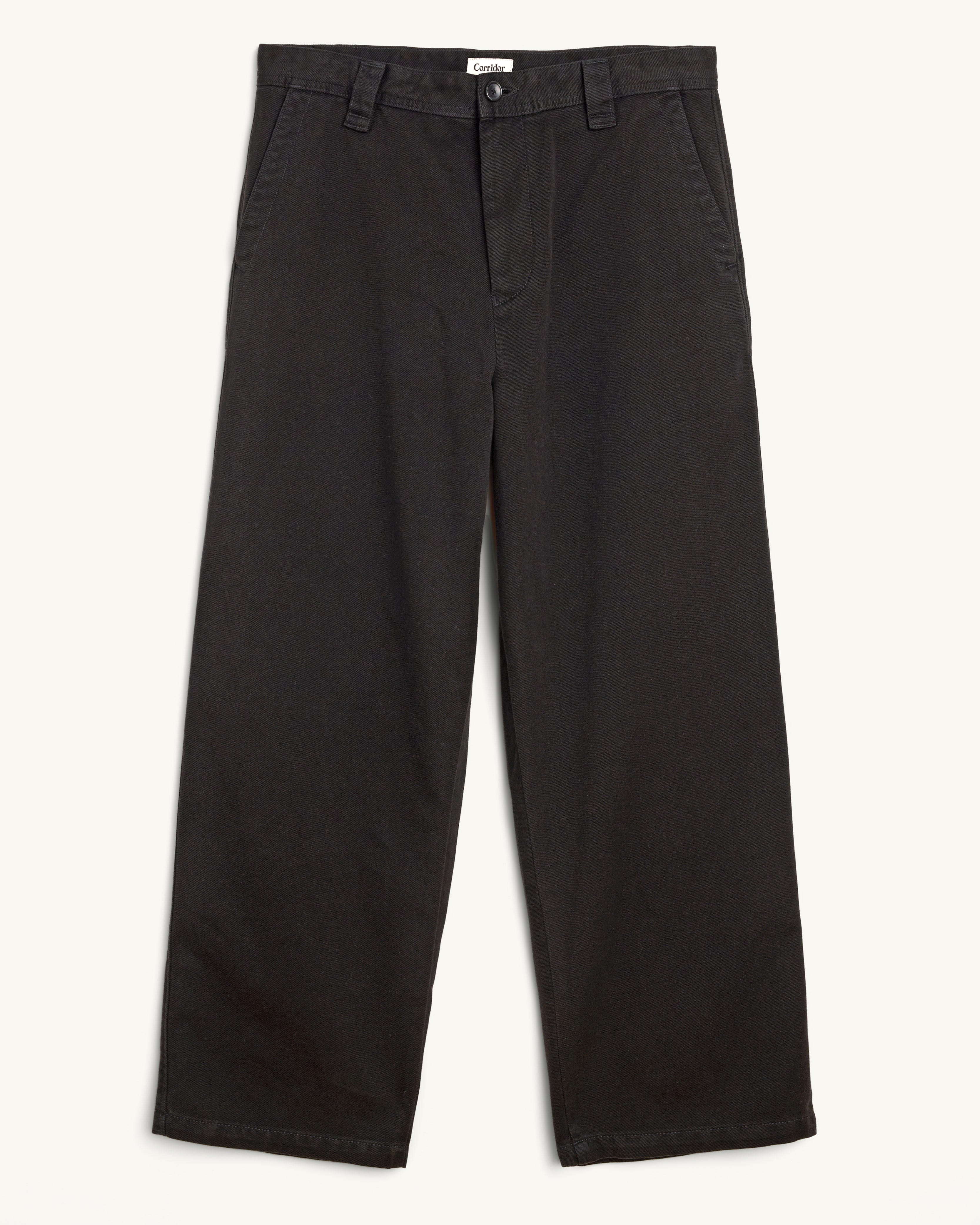 Wide Twill Pant - Black