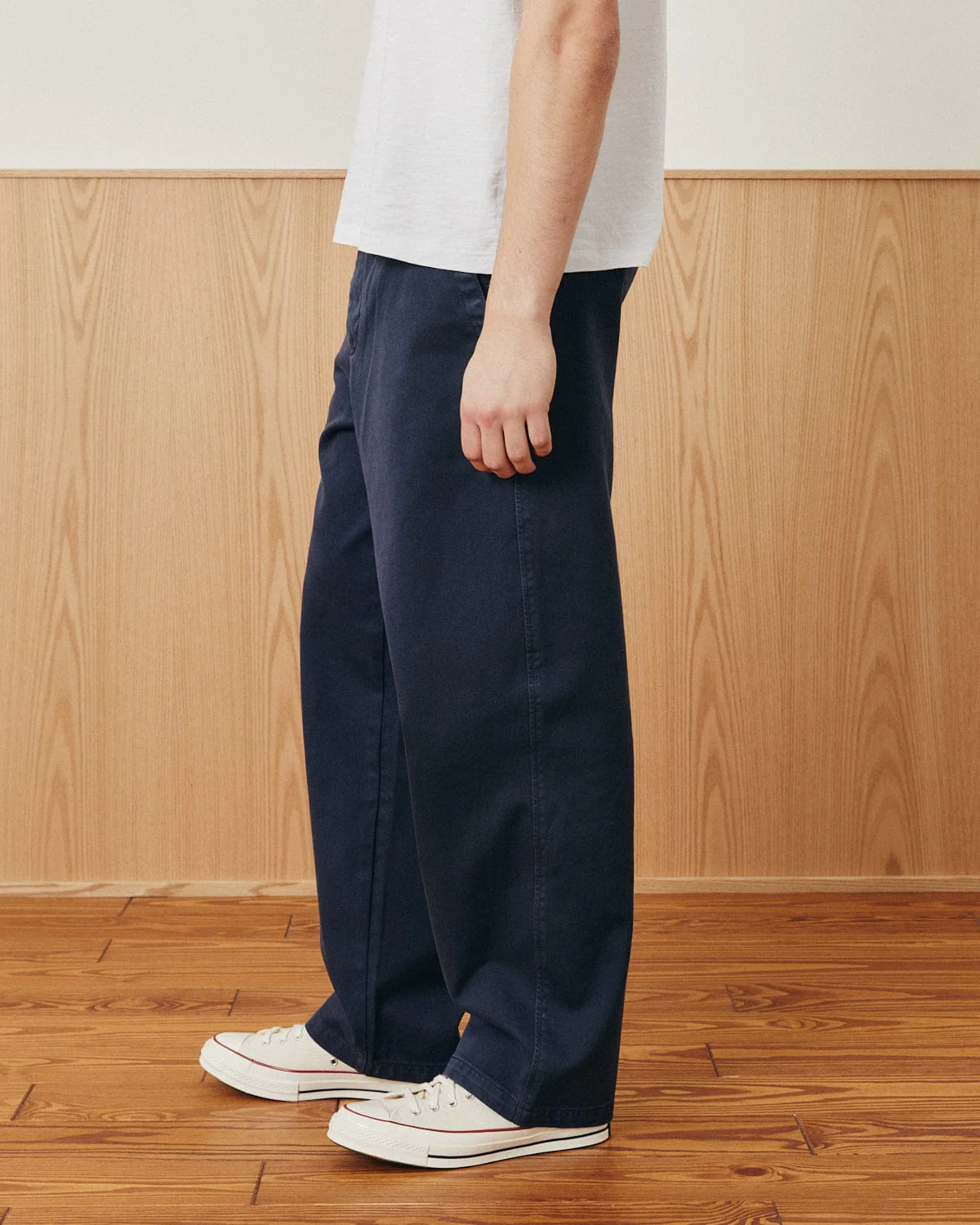 Wide Twill Pant - Navy - Image 2