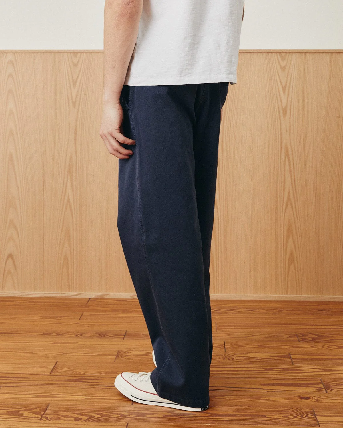 Wide Twill Pant - Navy - Image 3
